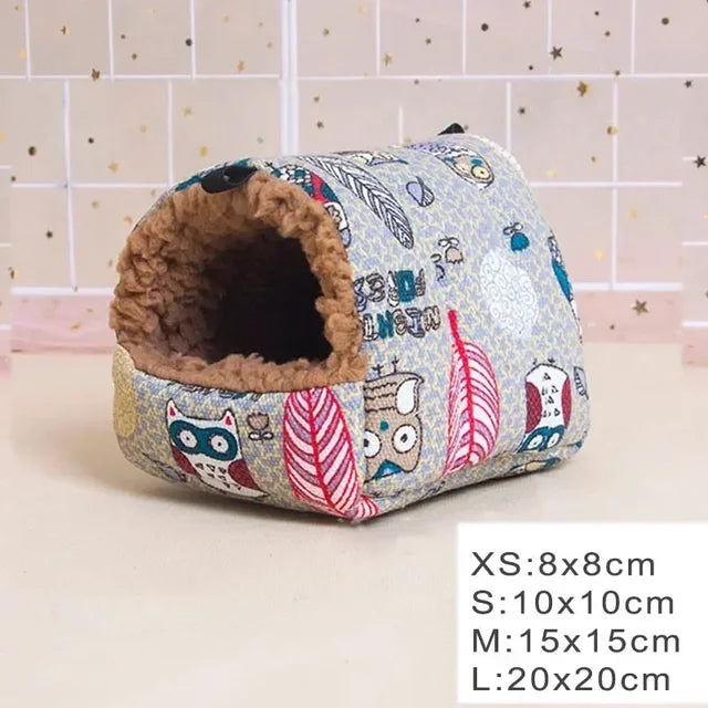 Hamster House Guinea Pig Nest Small Animal Sleeping Bed Winter Warm Cotton Mat Soft Accessories for Rodent/Guinea Pig/Rat