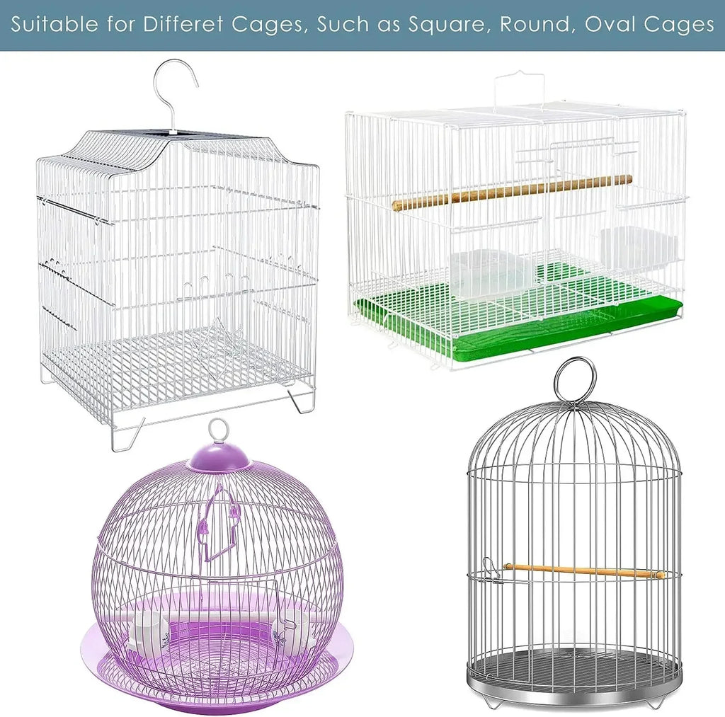 Stretchy Mesh Bird Cage Cover - Easy Cleaning Skirt Guard for Parrot Cages